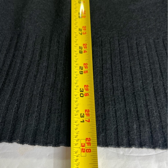 J Jill wool blend black sweater dress L viscose tunic 3/4 sleeve office fall - Picture 10 of 10